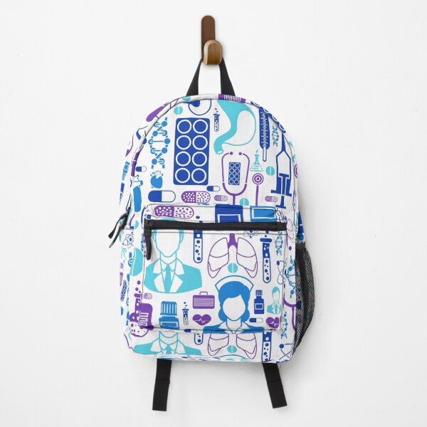 Item preview, Medical Nurse Doctor Theme Blue Purple Seamless Pattern designed and sold by silviaol.