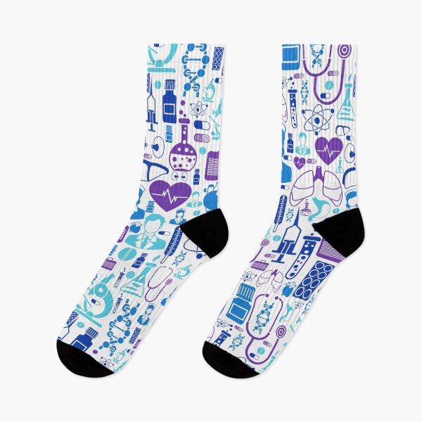 Item preview, Medical Nurse Doctor Theme Blue Purple Seamless Pattern designed and sold by silviaol.