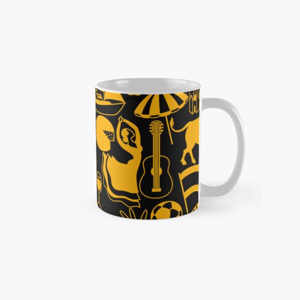 Vista previa del artículo con la obra «Cool España y tradiciones españolas Patrón negro y naranja», diseñado y vendido por silviaol.