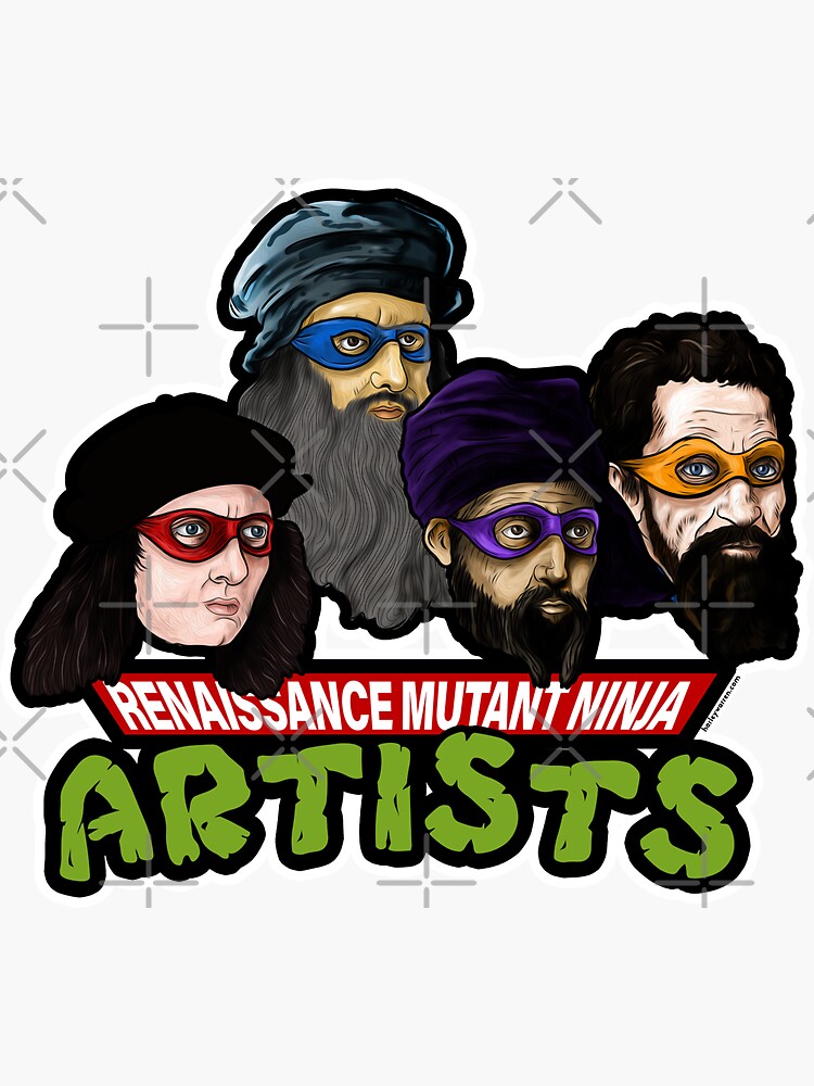 Teenage Mutant Ninja Artists Tmnt Leonardo Donatello Raphael Michelangelo  Parody Renaissance Ninja Turtle Funny Men Women Kid Baby 