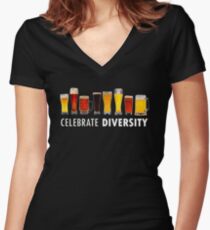 Celebrate Beer Diversity Funny Women's Fitted V-Neck T-Shirt