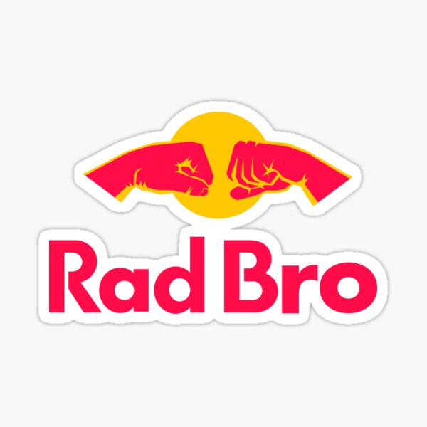 Rad Bro Energy Drink Logo Parody Sticker for Sale by YabYumShop