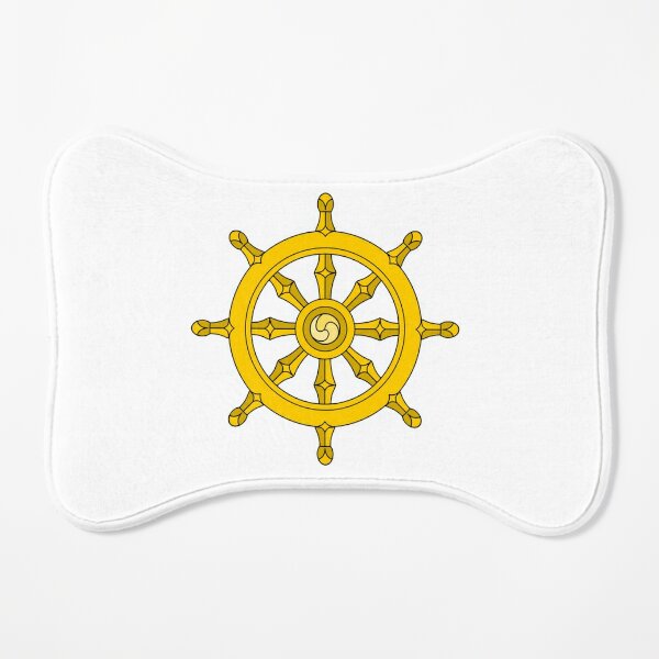 Dharmachakra, Wheel of Dharma. #Dharmachakra #WheelofDharma #Wheel #Dharma #znamenski #helm #illustration #rudder #captain #symbol #design #vector #art #decoration #sign #anchor #antique #colorimage  Dog Mat