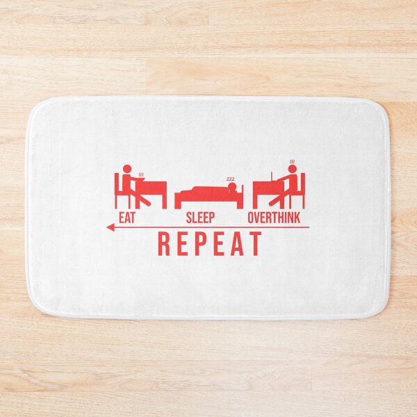 Item preview, eat sleep overthink repeat (pink) designed and sold by amanjabal.