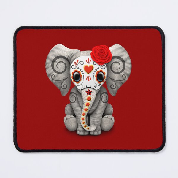 Item preview, Red Day of the Dead Sugar Skull Baby Elephant designed and sold by JeffBartels.