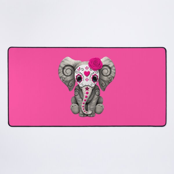 Item preview, Pink Day of the Dead Sugar Skull Baby Elephant designed and sold by JeffBartels.