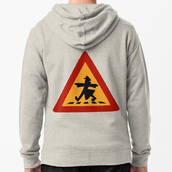 Emmet Crossing (caution) Zipped Hoodie