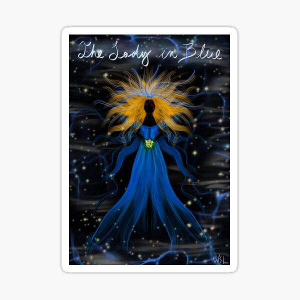 The Lady in Blue Sticker