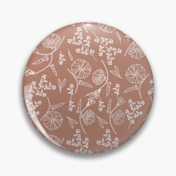 Item preview, Minimal Terracotta Tile Red Rosewood Floral Drawing Pattern, Boho Ornamental, Floral Graphic designed and sold by Olverh Design Studio.