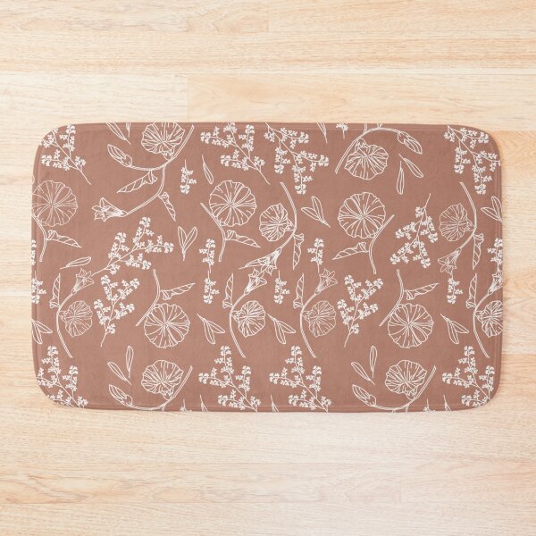 Item preview, Minimal Terracotta Tile Red Rosewood Floral Drawing Pattern, Boho Ornamental, Floral Graphic designed and sold by Olverh Design Studio.