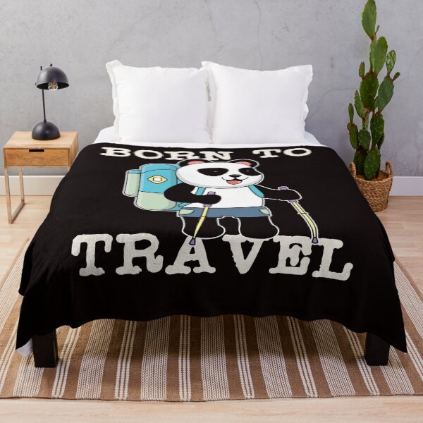 Artikelvorschau, Born Travel Panda Backpacker Traveller Wanderlust Blog Nature entworfen und verkauft von TomGiantDesigns.