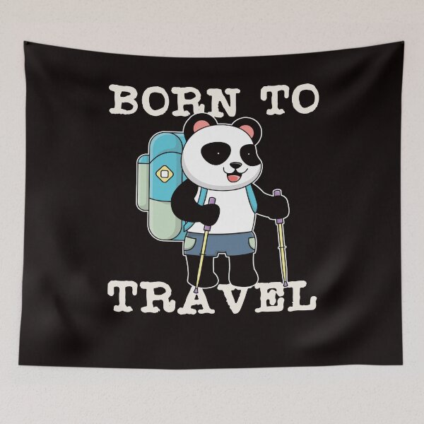 Artikelvorschau, Born Travel Panda Backpacker Traveller Wanderlust Blog Nature entworfen und verkauft von TomGiantDesigns.