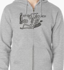 Be Cheerful, Live Well Skeleton Zipped Hoodie