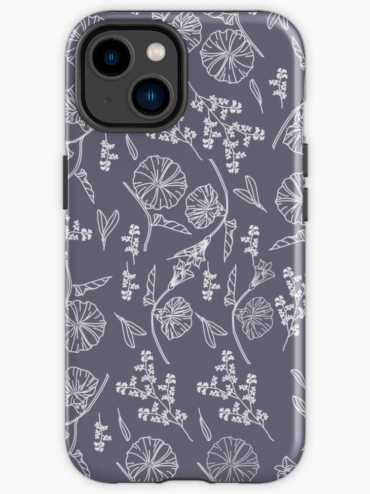 Funda de iPhone «Púrpura mística, lilas secas, violeta azul, colores de uva  cibernética Patrón de dibujo floral simple» de olverh | Redbubble