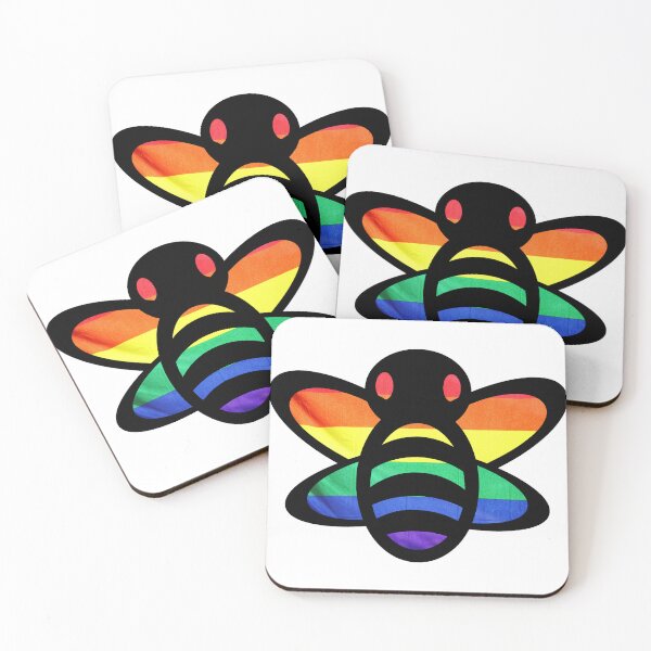 Item preview, Rainbow Pride Flag Bee designed and sold by BuzzySpaceBee.
