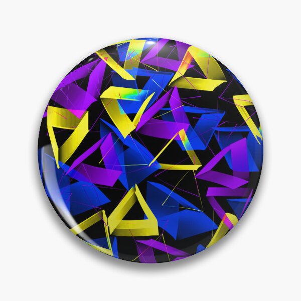Item preview, 3D Purple Yellow BlueTriangles on Black Abstract designed and sold by Karen Simon.
