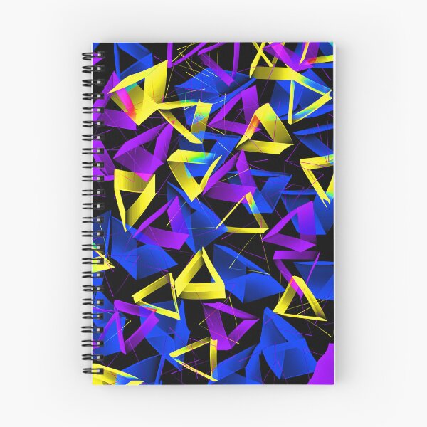 Item preview, 3D Purple Yellow BlueTriangles on Black Abstract designed and sold by Karen Simon.