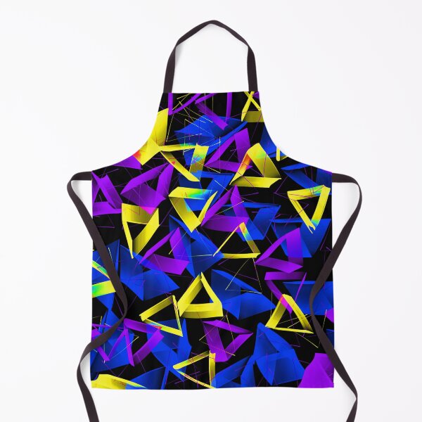 Item preview, 3D Purple Yellow BlueTriangles on Black Abstract designed and sold by Karen Simon.