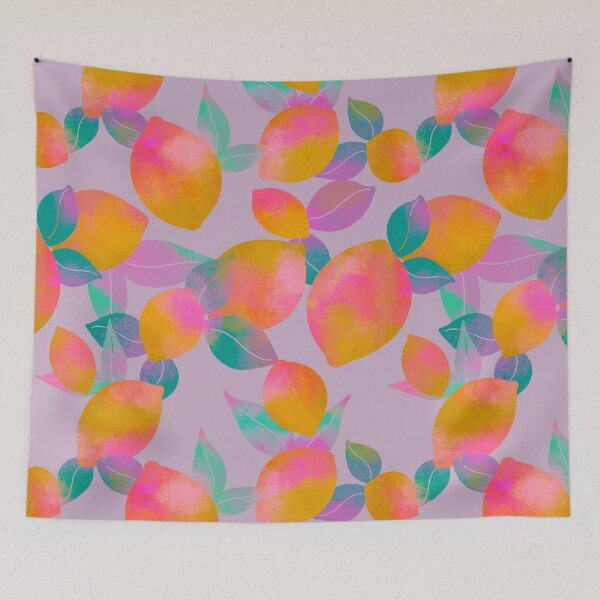 Item preview, Psychedelic Citrus Pattern in Lavender designed and sold by erikakcreates.