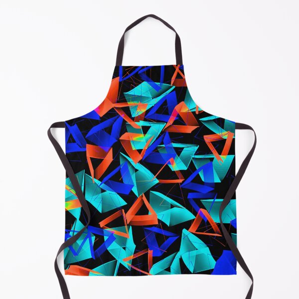 Item preview, 3D Blue Aqua and Orange Triangles on Black Abstract designed and sold by Karen Simon.