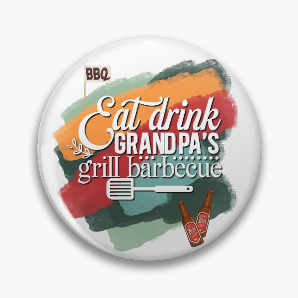 Item preview, eat drink grandpa's grill barbecue designed and sold by InnaMGraphic.