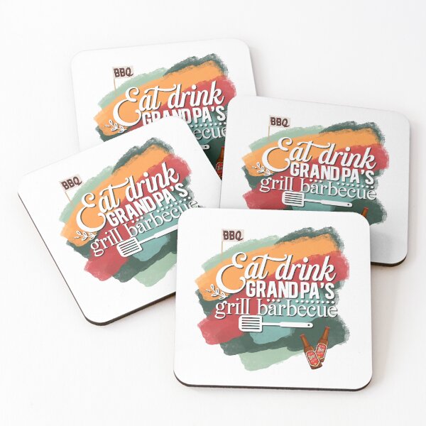 Item preview, eat drink grandpa's grill barbecue designed and sold by InnaMGraphic.