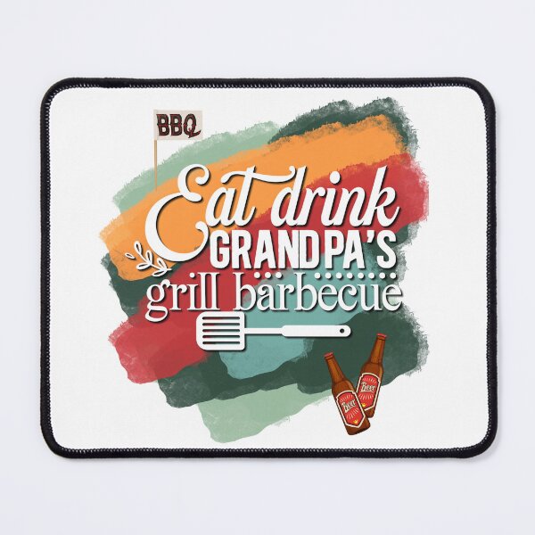 Item preview, eat drink grandpa's grill barbecue designed and sold by InnaMGraphic.
