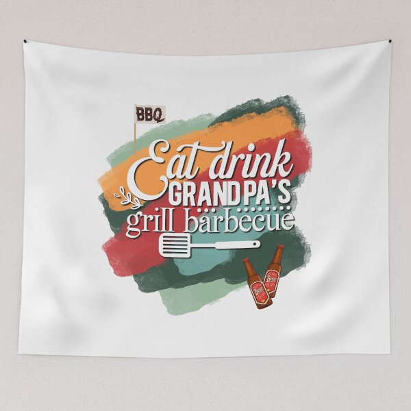 Item preview, eat drink grandpa's grill barbecue designed and sold by InnaMGraphic.