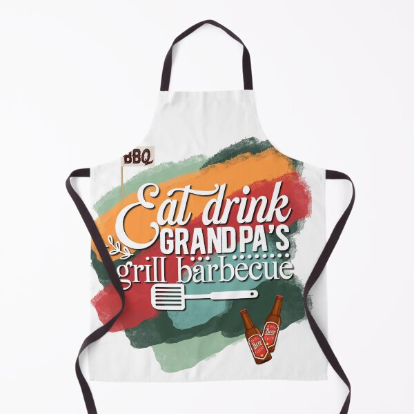 Item preview, eat drink grandpa's grill barbecue designed and sold by InnaMGraphic.