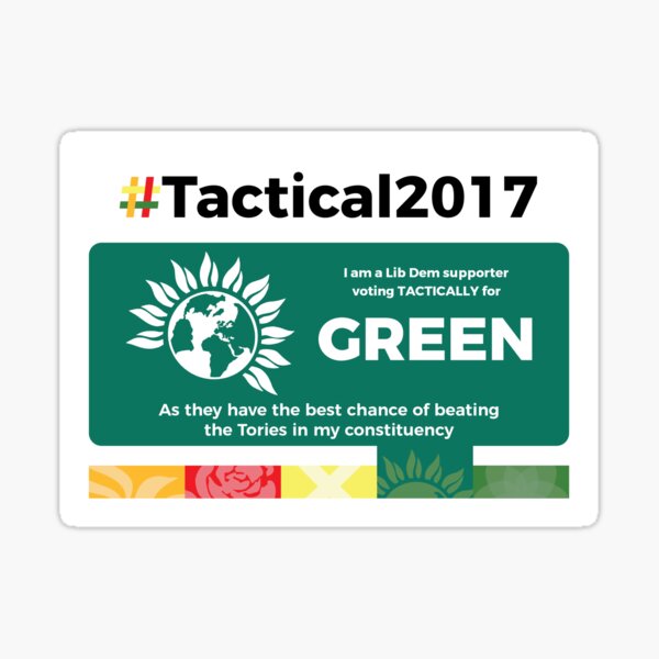 Lib Dem supporting Greens Sticker
