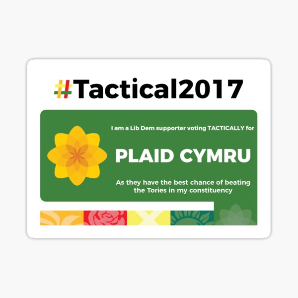 Lib Dem supporting Plaid Cymru Sticker