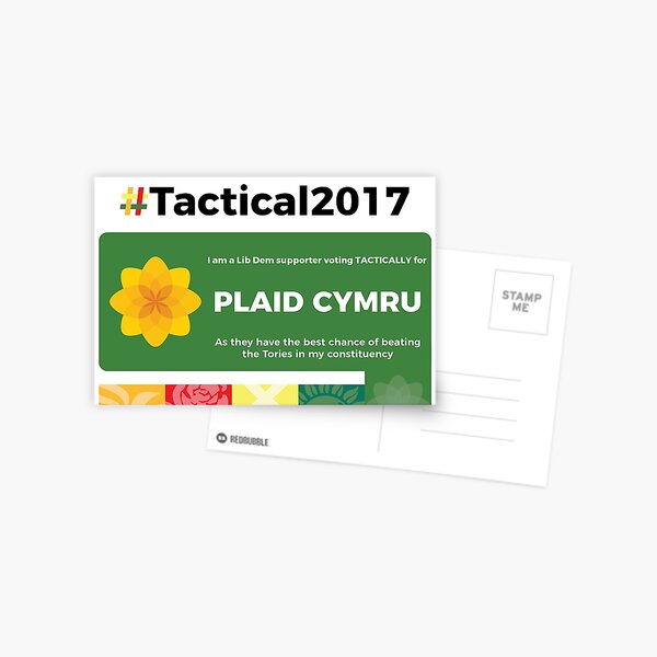 Lib Dem supporting Plaid Cymru Postcard