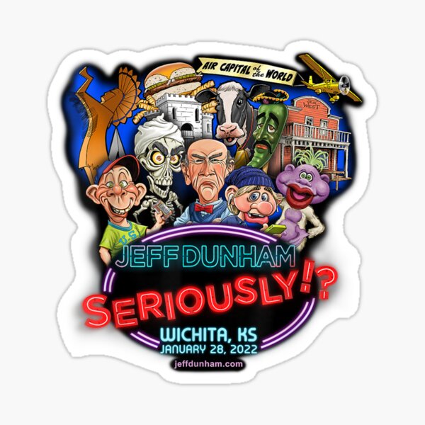 "Jeff Dunham Wichita KS" Sticker by MeninGamez | Redbubble
