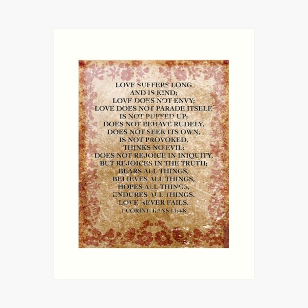 Item preview, Love Is Bible Quote 1 Corinthians 13:4-8 NKJV designed and sold by Andy Merrett.