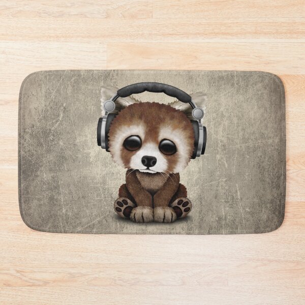 Item preview, Cute Baby Red Panda Deejay Wearing Headphones designed and sold by JeffBartels.