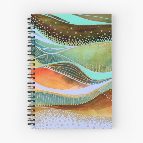 Item preview, Abstract Landscape Painting | Colorful Modern Creative Watercolor and Gouache | Gold Details designed and sold by BarbaraSilvaArt.