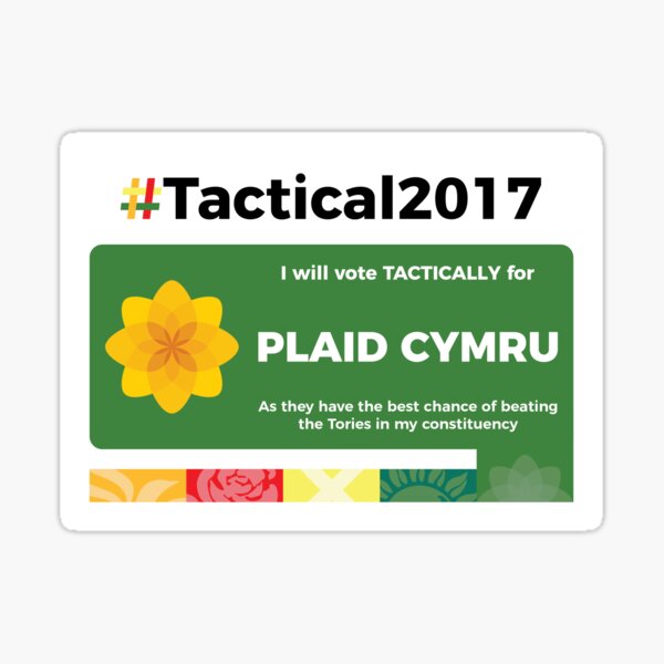 Vote Plaid Cymru Tactically Sticker