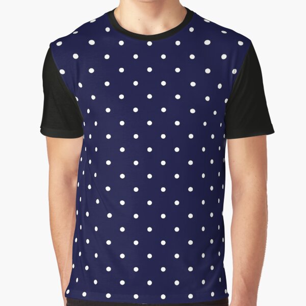 Navy Blue White Polka Dots Polka Dots Graphic T-Shirt | Redbubble
