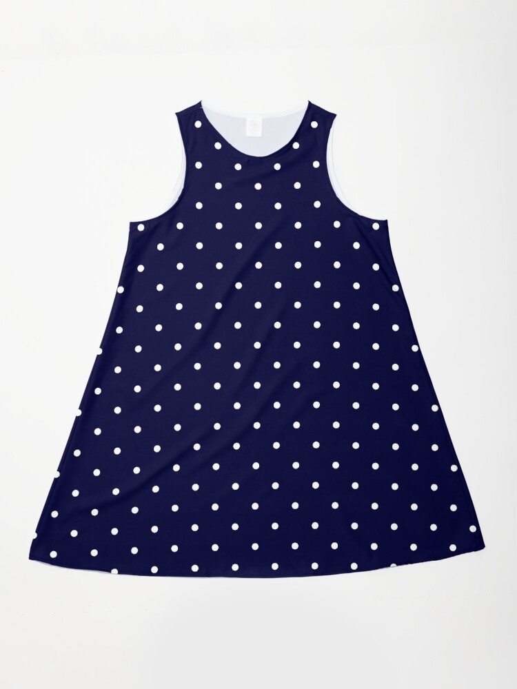 Navy Blue White Polka Dots" A-Line Dress for Sale by rewstudio | Redbubble