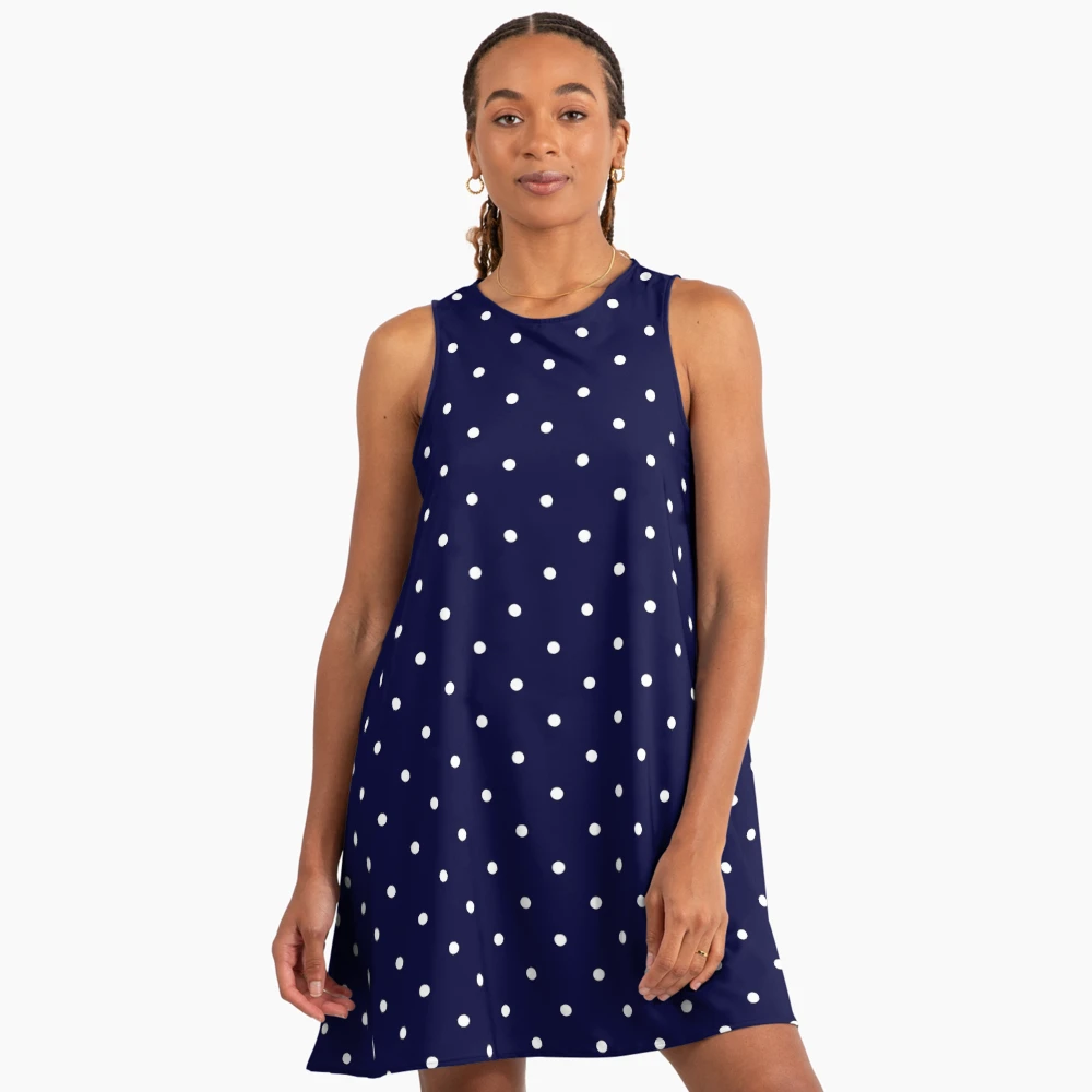 navy blue white polka dot dress Navy Polka Dot Wrap Top Belted Pleated Midi Dress – AX Paris main image 1