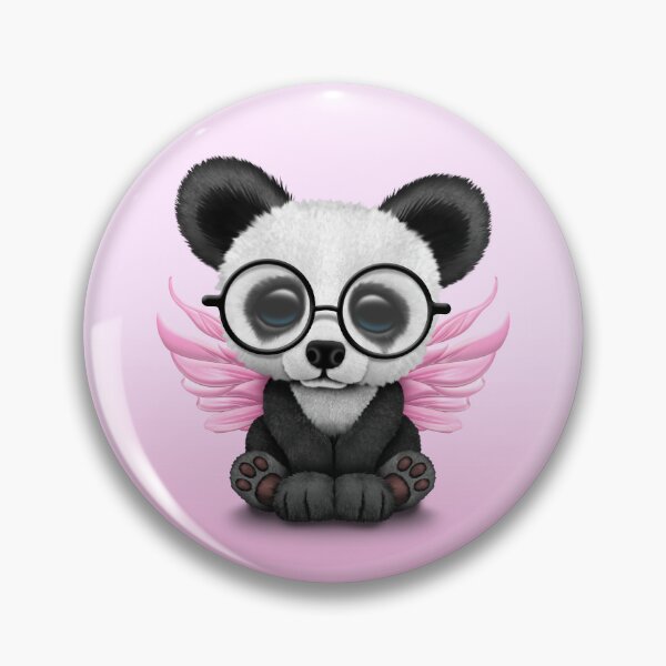 Item preview, Cute Panda Cub with Fairy Wings and Glasses Pink designed and sold by JeffBartels.
