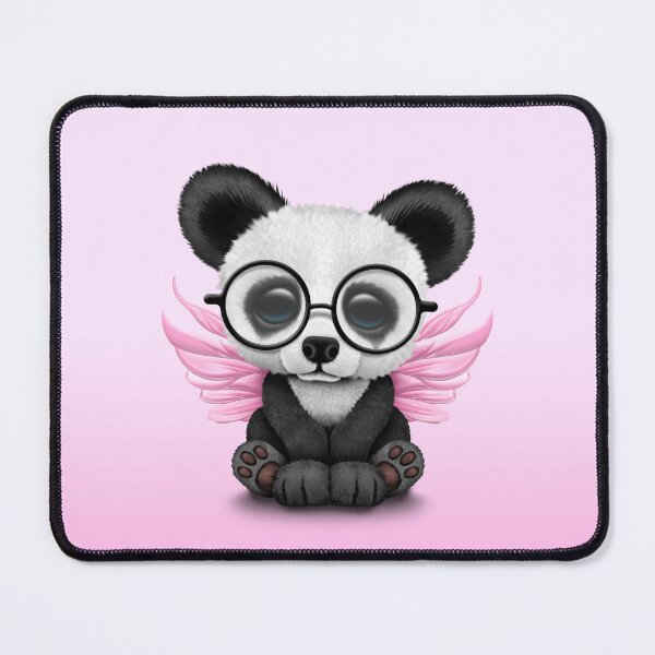 Item preview, Cute Panda Cub with Fairy Wings and Glasses Pink designed and sold by JeffBartels.