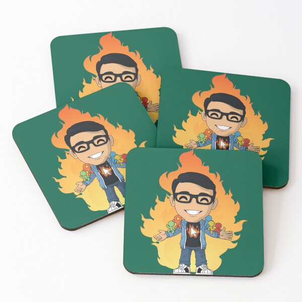 Item preview, Alan Becker Gaming avatar character on fire with stickman figures in shoulder   designed and sold by DecalDecor.