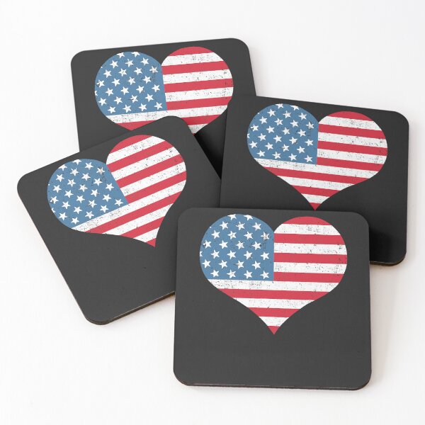 Item preview, American Flag Heart 4th of July USA Patriotic Girls Women  designed and sold by zorinaabzs143.