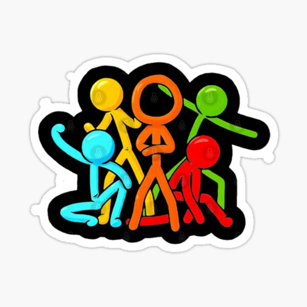 Alan Becker five stick figures animation characters sticker set | Sticker