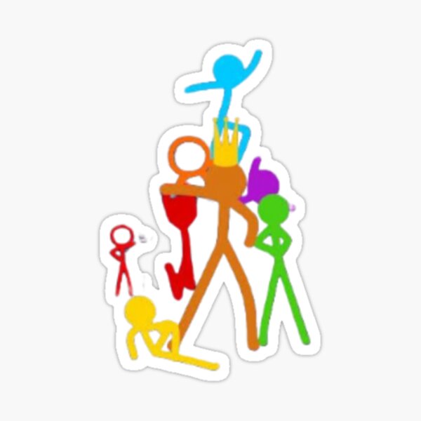 Alan Becker five stick figures animation characters sticker set | Sticker
