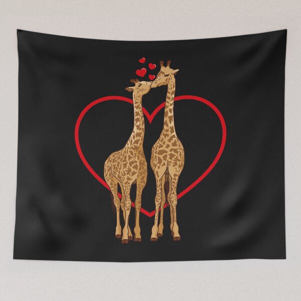 Aperçu de l'œuvre Amour de girafe embrassant des girafes Coeur de baiser de la Saint-Valentin Sweat à capuche épais créée et vendue par luciaaljudith.