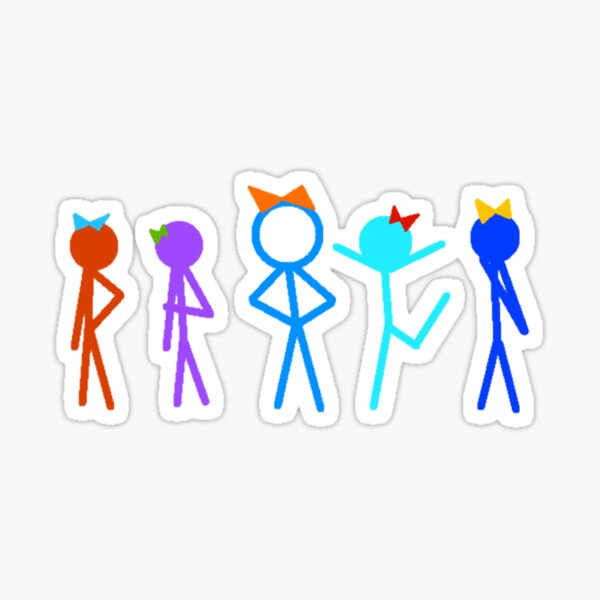 Alan Becker five stick figures animation characters sticker set Sticker  for Sale by BoldPencil