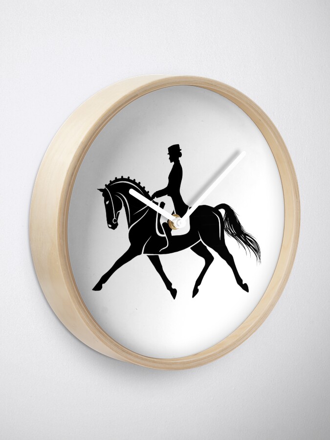 "Detailed silhouette of a dressage horse performing extended trot