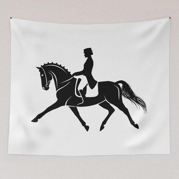 Item preview, Detailed silhouette of a dressage horse performing extended trot designed and sold by anilinn.
